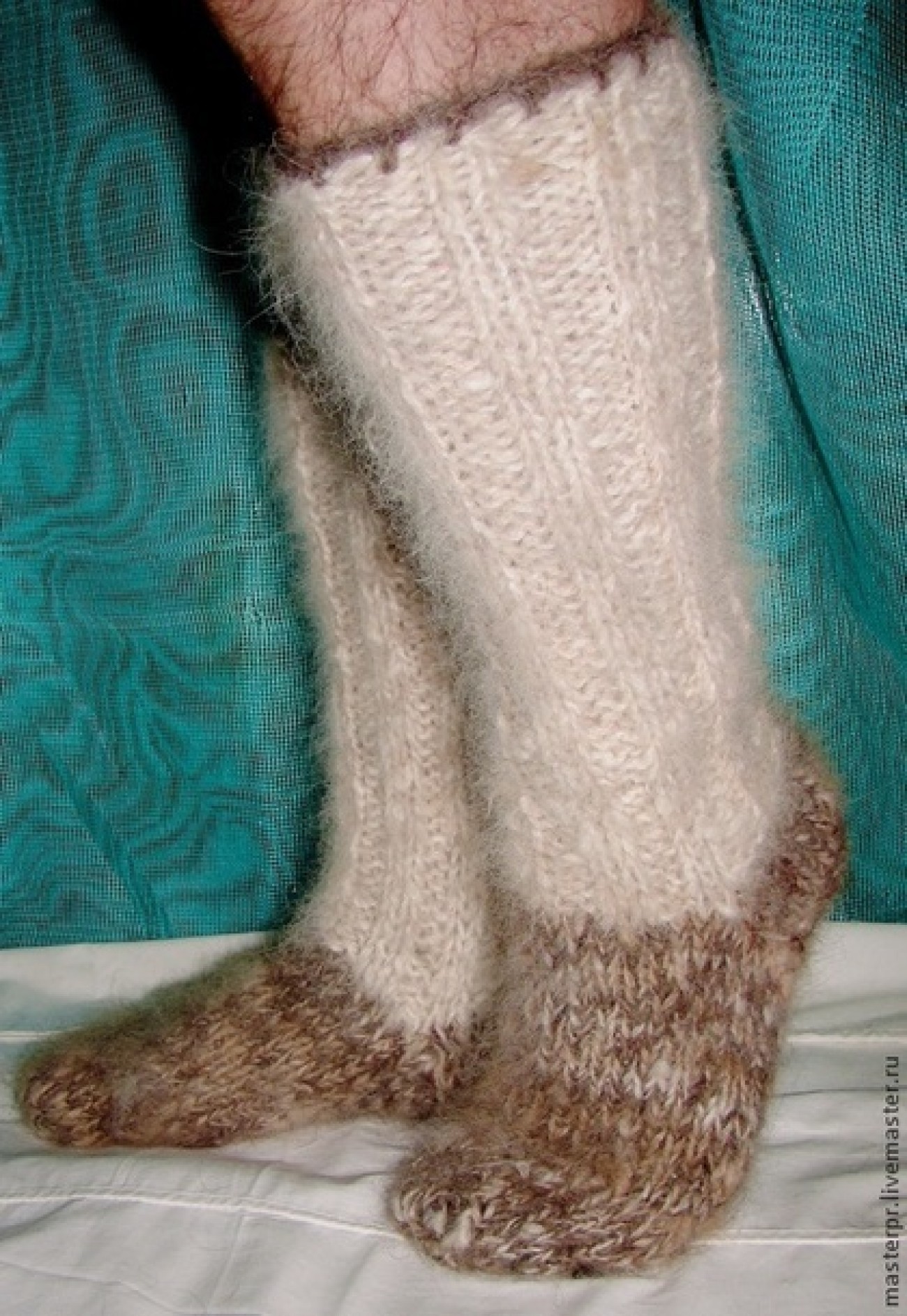 Носки – гольфы зимние толстые вязанные арт. №25м из собачьей шерсти