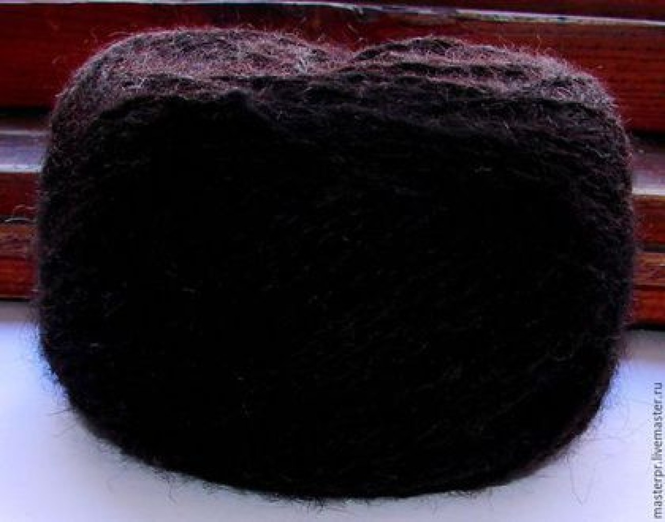 Пряжа «Черный Лохматуля» 185м100гр из шерсти ньюфаунленда.