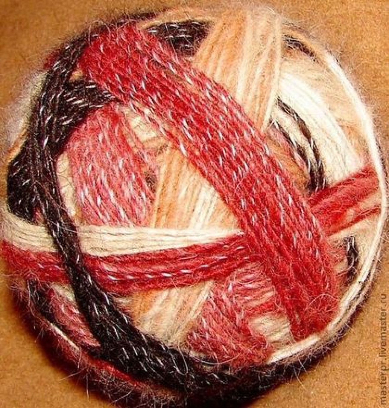 Пряжа «Радуга-1» дизайнерская для ручного вязания из собачьей шерсти.