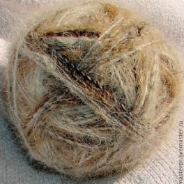 Пряжа для вязания крючком одинарная нитка(из собачьей шерсти)